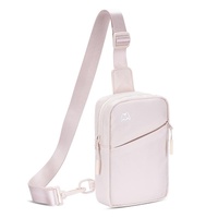 Lightweight Outdoor Sports Chest Bag Cell Phone Crossbody Pack - Light Pink