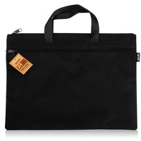 Double Zipper Canvas Storage Bag - Portable and Simple - Black