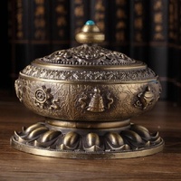 Medium Eight Treasure Incense Burner Decoration - Perfect for Home - Bronze