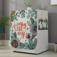 Cartoon Cotton Linen Drum Roller Washing Machine Dust Cover - 83x60x60cm Size - Bee