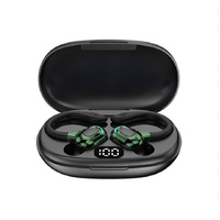 Wireless Bluetooth Earphones with Charging Case - F8 - Green Double Ear