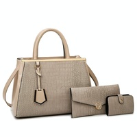 Patchwork Stone Pattern Handbag - Shoulder / Crossbody - Khaki