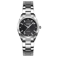 Waterproof Quartz Women Watch with Rhinestone Steel Strap - Delicate and Creative - Black