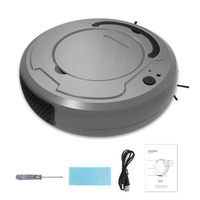 Smart 3-in-1 Robot Vacuum with Wet / Dry Mopping - Rechargeable &amp; Auto Cleaning - Black - Gray