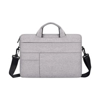 14.1-15.4 Inch Portable Laptop Shoulder Bag in Oxford Cloth &amp; Nylon - Hemp Gray