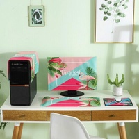 Universal 3-in-1 Desktop Pc Dust Cover - Fits 20-22 Inch - Fascinating Flamingo
