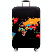 Protective Elastic Suitcase Cover - Fits 22-24 Inch Luggage - Dustproof &amp; Scratch-proof - English Map