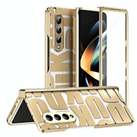 Foldable Electroplated Phone Case for Samsung Galaxy z Fold 4 5g with Hinge - Tyrant Gold
