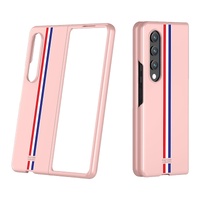 Frosted Skin Case for Samsung Galaxy z Fold 4 - Slim &amp; Stylish - Pink Color Bar