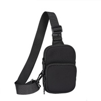 Universal Nylon Chest Bag For 5.5 Inch -7.2 Inch Phones Fashionable And Functional - Black