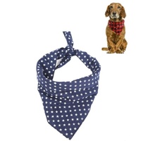 Pet Triangle Towel Christmas Snowflake Dog Saliva Towel - Size S - Blue
