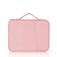 Leather Portable Bag with Cloth Texture - Pink