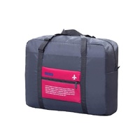 Foldable Nylon Travel Bag for Women and Men - Large Capacity - Rose Red