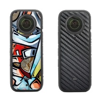 Protective Film Stickers for Dji Insta360 X3 Panoramic Camera - Graffiti + Carbon Pattern Black