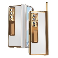 Shockproof Aluminum Double Hinge Case for Samsung Galaxy z Fold 4 - Silver Gold