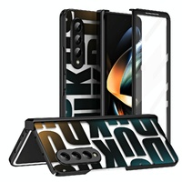 Foldable Electroplated Phone Case for Samsung Galaxy z Fold 4 5g with Hinge - Black