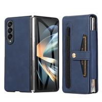 Leather Folding Phone Case for Samsung Galaxy z Fold 4 - Blue