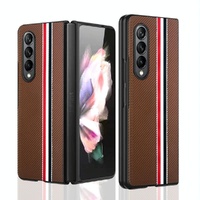 Shockproof Twill Phone Case for Samsung Galaxy z Fold 4 - Pc Tpu - Brown