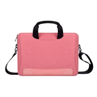 Waterproof Oxford Cloth Laptop Bag with Concealed Handle &amp; Luggage Tie Rod - Pink