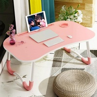 Portable Laptop Desk Stand - Foldable &amp; Non-slip - Pink