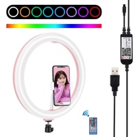 11.8 Dual-temp Led Ring Light with Tripod &amp; Remote - Pink