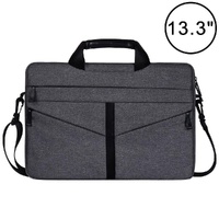 Stylish Zipper Laptop Bag with Shoulder Strap - Durable &amp; Breathable - Dark Gray