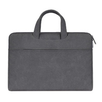 Waterproof Portable One-shoulder Handbag for 14.1 Laptops with Hidden Zipper and Suitcase Belt - Dark Gray