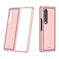Frosted Skin Case for Samsung Galaxy z Fold 4 - Slim &amp; Stylish - Checkered Pink