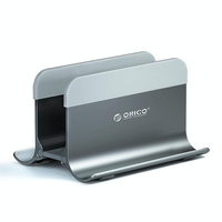 Space-saving Vertical Laptop Stand - Compact Design - Grey
