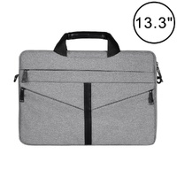 Stylish Zipper Laptop Bag with Shoulder Strap - Durable &amp; Breathable - Light Grey