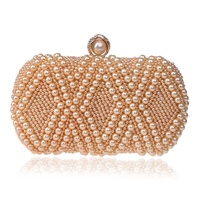 Party Pearl Handbag Women Fashion Crossbody For Banquets &amp; Events - Champagne Gold