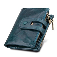 Men Rfid Blocking Cowhide Leather Wallet - Crazy Horse Texture - Ccb1083L