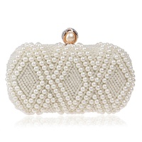 Party Pearl Handbag Women Fashion Crossbody For Banquets &amp; Events - Beige