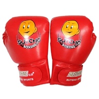 Children'S Cartoon Boxing Gloves - Pu Leather - Cartoon Red