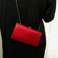 Square Party Handbag For Women Elegant Crossbody Bag For Banquets And Events - Red
