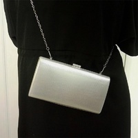 Square Party Handbag For Women Elegant Crossbody Bag For Banquets And Events - Silver