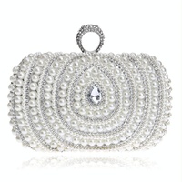 Stylish Pearl Handbag for Fashion Banquets and Parties - Silver
