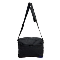 FIB Byron Canvas Laptop Messenger Bag - Black, Adjustable Strap, Fits 13&quot; Laptop
