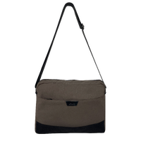 FIB Byron Canvas Laptop Messenger Bag Travel Shoulder Sling - Brown