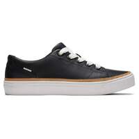 TOMS Womens Casual Leather Sneakers Shoes Lace Ups Low Cut - Black - US 8