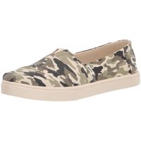 TOMS Womens Casual Canvas Slip On Sneakers Shoes Espadrilles - Army Camo Camouflage - US 9