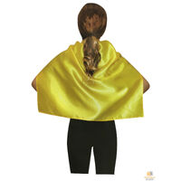 SHORT CAPE Kids Childrens Party Costume Vampire Coat School Team Colours - Yellow