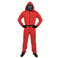 Adult Squid Game Costume Guard Tracksuit Halloween Cosplay Red - Circle - S/M(165 - 175cm)