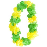 Green &amp; Yellow Hawaiian Lei – Two-Tone Floral Necklace for Luau &amp; Summer Parties Australia Day