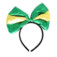 Green and Gold Yellow Bow Headband – Australia Day &amp; Sports Event Accessory