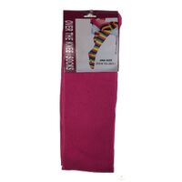 OVER THE KNEE SOCKS Plain Striped High Thigh Ladies Long Womens Stripey Stocking - Plain Pink