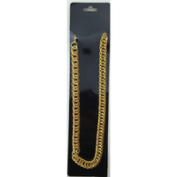 BIG NECKLACE 50cm Pimp Costume Party Fancy Dress Gangster Chain Jewellery - Gold