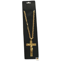 Jesus Christ Metal Necklace Chain Pendant Chain Jewellery Crucifix - Gold