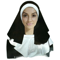 NUN Headpiece &amp; Neckpiece Set Kit Collar Saints Sinners Church Sister Party