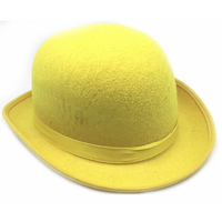 BOWLER HAT Party Costume Derby Fancy Dress Dance Halloween Vintage Cap - Yellow
